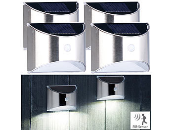 LED Solar Solarleuchte Edelstahl Gartenlampe Wandlampe Außenlampe für Sicherheit 