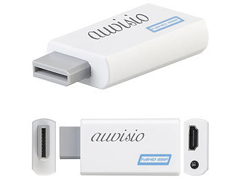 auvisio Wii-HDMI-Adapter für Full-HD-Auflösung, bis 60 Bilder/Sek.