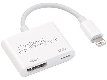 iPhone TV Adapter: Callstel HDMI-Adapter für iPhone & iPad mit Lightning-Anschluss, Full HD