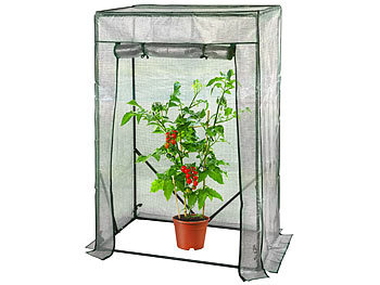 Gartengewächshäuser: Royal Gardineer Tomaten-Folien-Gewächshaus, aufrollbare Tür, 100 x 150 x 50 cm, weiß