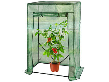 Tomatengewächshaus: Royal Gardineer Tomaten-Folien-Gewächshaus, aufrollbare Tür, 100 x 50 x 150 cm, grün