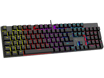 Gamer Tastatur: GeneralKeys Mechanische Metall-Gaming-Tastatur, buntes Licht, Anti-Ghosting, IP45