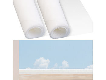 Insektenschutz-Vorhang: infactory 2erSet Insektenschutzgitter aus UVbeständigem Fiberglas,100x250cm,weiß