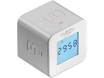 infactory Digitaler Timer-Würfel mit 4 Zeiten, LCD-Display, Alarm, 6 x 6 x 5,5cm