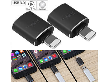 iPhone Adapter: Callstel 2er-Set kompakte USB-3.0-OTG-Adapter für Lightning-Anschluss