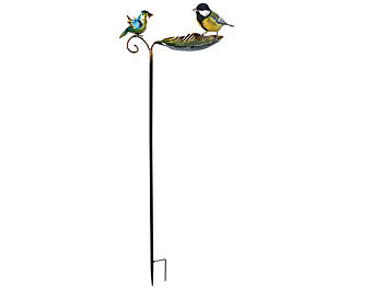 Royal Gardineer Dekorative Vogeltränke aus Gusseisen, 3-teiliger Erdspieß, bis 112 cm
