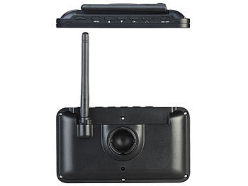 Lescars Kabellose Solar-Funk-Rückfahrkamera mit Full HD & 5" (12,5 cm) Monitor
