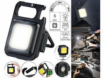 Taschenlampe: PEARL Multifunktions-Arbeitsleuchte, 5W COB-LED, 500lm, Akku, Flaschenöffner