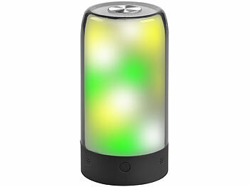Luminea Home Control 2er-Set smarte Stimmungsleuchten, RGB-IC-LEDs, 15 Modi, WLAN, schwarz