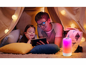 Luminea Home Control 2er-Set smarte Stimmungsleuchten mit RGB-IC-LEDs, 15 Modi, WLAN, weiß