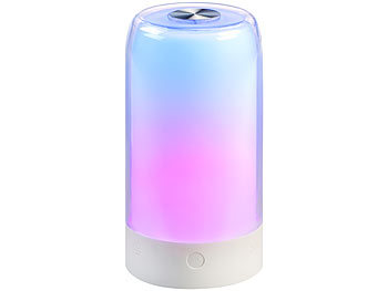 Luminea Home Control 4er-Set smarte Stimmungsleuchten mit RGB-IC-LEDs, 15 Modi, WLAN, weiß