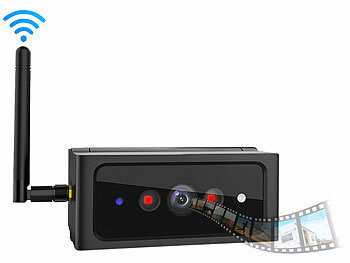 Lescars 2in1-Solar-Funk-Rückfahrkamera-& Überwachungs-Set & Erweiterungskamera