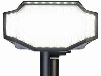 Luminea 2er-Set High-Power-Solar-LED-Gartenspots, 650 lm, IP65, tageslichtweiß