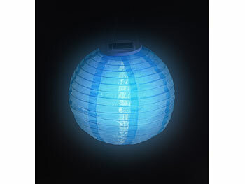 Lunartec 4er-Set Solar-LED-Lampions, Dämmerungssensor, IP44, Ø 30 cm, bunt