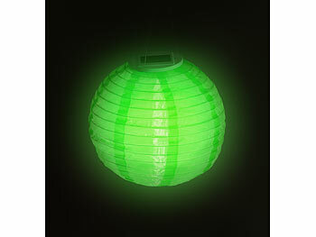 Lunartec 4er-Set Solar-LED-Lampions, Dämmerungssensor, IP44, Ø 30 cm, bunt