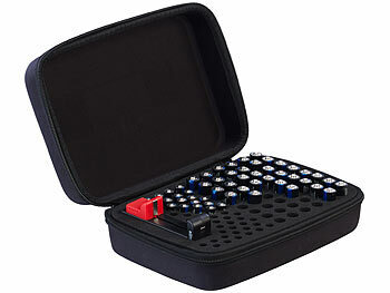 Batterie-Schutztasche: tka Aufbewahrungstasche für bis zu 96 Batterien mit Batterie-Tester