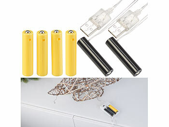 AAA Netzteil: revolt 2er-Set Universal-USB-Batterie-Adapter, ersetzt bis zu 6 AAA-Batterien