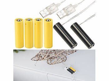 Batteriegerät-Netzteil: revolt 4er-Set Universal-USB-Batterie-Adapter, ersetzt 12 AA-Batterien