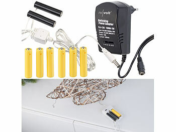 Batterieersatz: revolt Batterie-Netzteil-Adapter für bis zu 2 Geräte, ersetzt 8 AAA-Batterien