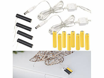 Batteriegeräte Netzteil: revolt 4er-Set Universal-USB-Batterie-Adapter, ersetzt bis 12 AAA-Batterien