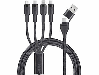 Callstel 2 x Lade- & Datenkabel USB-C/A zu USB-C/Micro-USB/Lightning, 2m, 60W