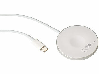 Callstel 3in1-Ladepad, Qi- & MagSafe-kompatibel + 20 W USB-PD-Netzteil, 100 cm