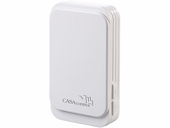 CASAcontrol Funk-Durchgangsmelder & Alarm, PIR, batteriebetriebene Klingel, weiß