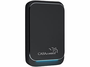 CASAcontrol Funk-Durchgangsmelder & Alarm, PIR, batteriebetriebene Klingel schwarz