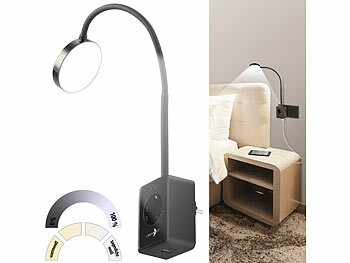 Lunartec Lampada Da Lettura A LED Con 2 Bracci Flessibili – Ricaricabile, Dimmerabile, 3 Temperature Di Colore – Ideale Per Leggere E Hobby