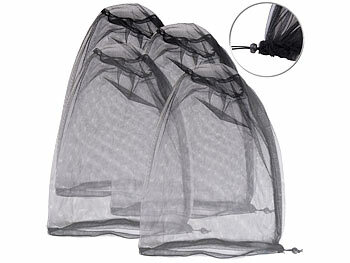 Anti-Moskito-Netzhüte: Semptec 4er-Set Überzieh-Moskitonetze für den Kopf, 300 Mesh, schwarz