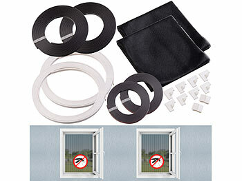 Fliegengitter Magnetband: infactory 2er-Set Fenster-Fliegengitter, Magnetleisten, 130x150cm, anthrazit