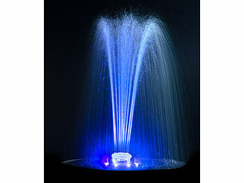 Royal Gardineer LED-Solar-Springbrunnen, 2 W, 4 RGB-LEDs, 1.200 mAh, 5 Düsen