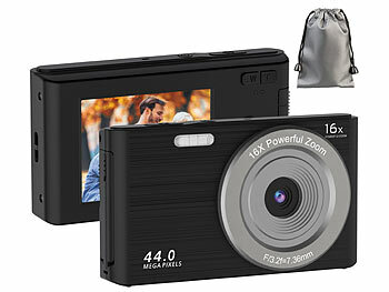 Somikon Digitale Foto-Kompaktkamera, interp. 4K-Auflösung, Sony-Sensor, 44 MP