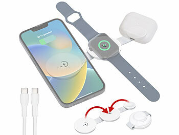 Callstel 3in1-Ladegerät für iPhone, AirPods und Apple Watch, MagSafe, weiß