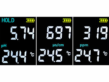 AGT 2er-Set Digitale 4in1-Wasserqualitäts-Messgeräte, LCD-Display, IP55