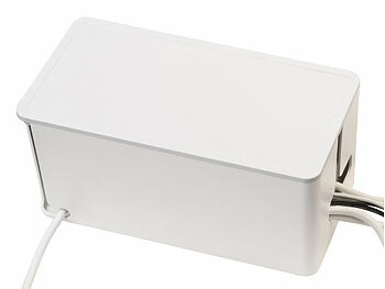 revolt 6-fach-Steckdosenleiste mit Kabelbox, 3x USB-A, 1x USB-C, 15 W, weiß
