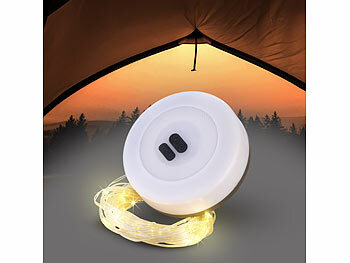 Lunartec 2in1-Akku-Campingleuchte mit Lichterkette, 6 Modi, IPX4, 10m, 130 LEDs