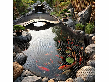 Netz Abdeckung: Royal Gardineer Teichnetz-Abdeckung, 12 Befestigungsspieße, 2 x 2 cm Maschen, 4 x 8 m