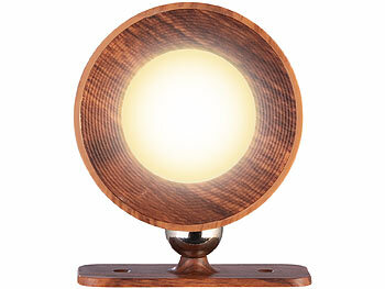 Lunartec 4er-Set CCT-LED-Wandlampen, Magnetfuß, dimmbar, Touchtasten, walnuss