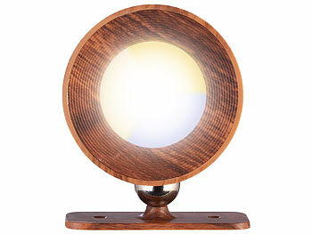 Lunartec 4er-Set CCT-LED-Wandlampen, Magnetfuß, dimmbar, Touchtasten, walnuss