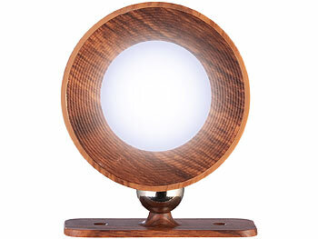 Lunartec 4er-Set CCT-LED-Wandlampen, Magnetfuß, dimmbar, Touchtasten, walnuss