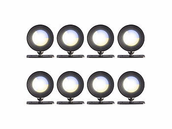 Lampen Schlafzimmer: Lunartec 8er-Set CCT-LED-Wandlampen, Magnetfuß, dimmbar, Touch-Tasten, schwarz