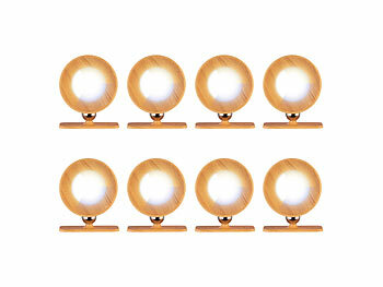 LED Bett Lesen Lampe: Lunartec 8er-Set CCT-LED-Wandlampen, Magnetfuß, dimmbar, Touch-Bedienung, Pinie