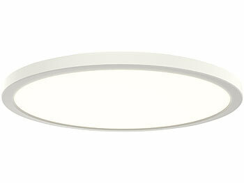 Luminea 2er-Set Slim-CCT-LED-Deckenleuchten, RGB-Hintergrundlicht,dimmbar,IP44