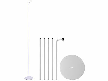 Stativ: Lunartec Magnetischer Bodenständer für 3in1 Akku-Lampe, 150 cm, weiß 