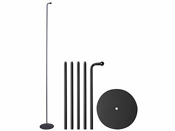 Stativ: Lunartec Magnetischer Bodenständer für 3in1 Akku-Lampe, 150 cm, schwarz 