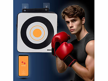Boxmaschine: PEARL sports Wand-Boxsack, App für iOS und Android, Bluetooth, Schlagkkraftmessung