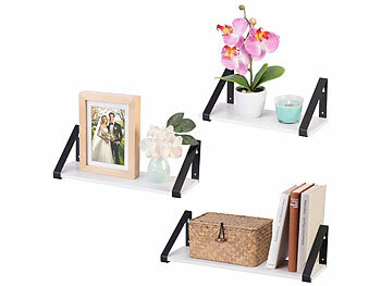 Wand-Regal-Set: Carlo Milano 3er-Set Wandregale, schwimmender Boden, 3 Größen, weiß
