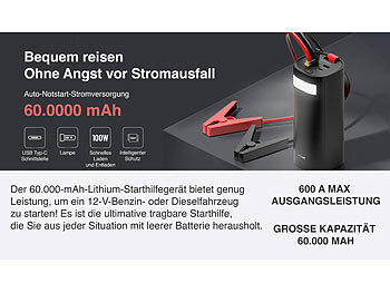 Starthilfe Powerbank mit USB-C PD