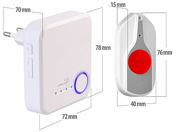 CASAcontrol Smartes SOS-Notrufknopf-Set für Senioren, 2x Sender, 1x Empfänger, App